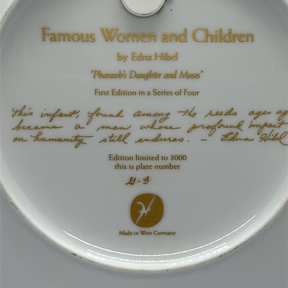 Edna Hibel Famous Women & Children  "PARAOH'S DAUGHTER AND MOSES" - Picture 6 of 6